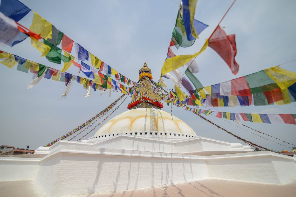 Boudhanath Stupa with prayer flags