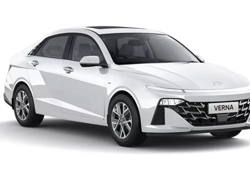 White Hyundai Verna sedan