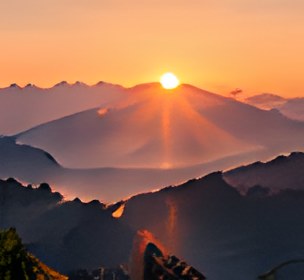 Sunset over the hills from Nagarkot