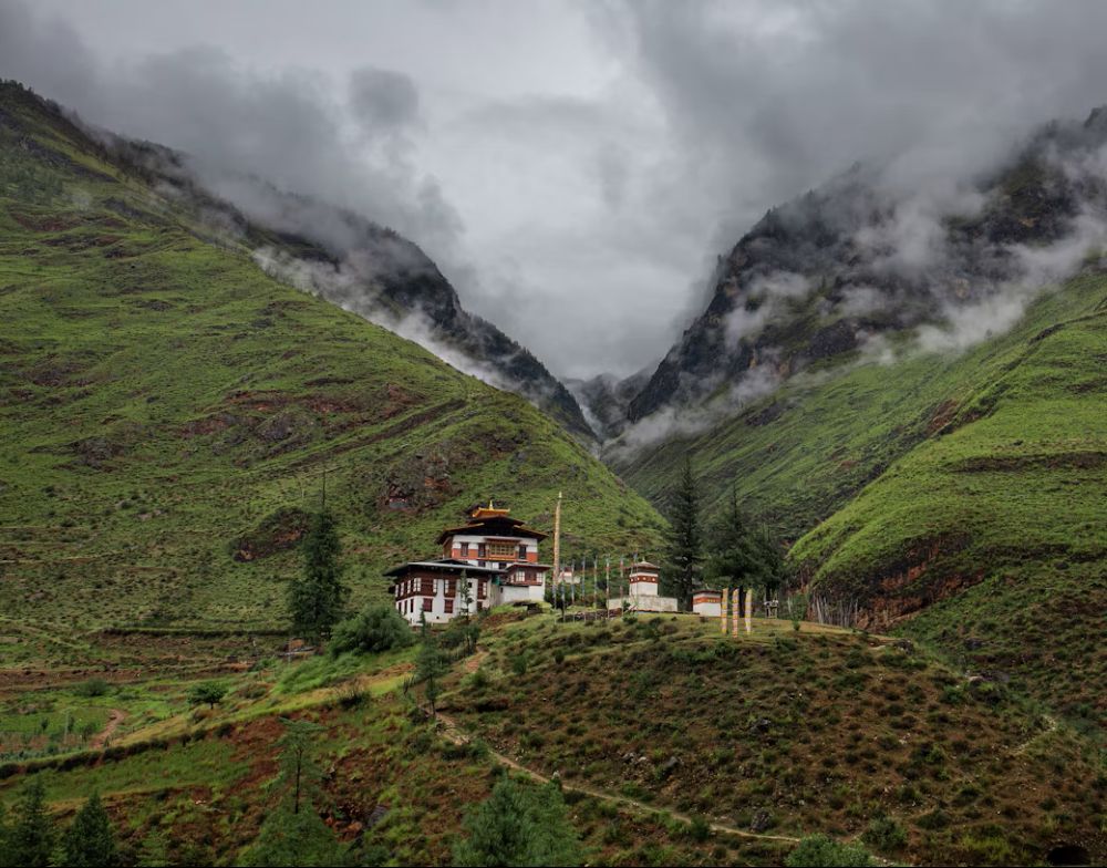 Farmhouse in a Bhutanese valley