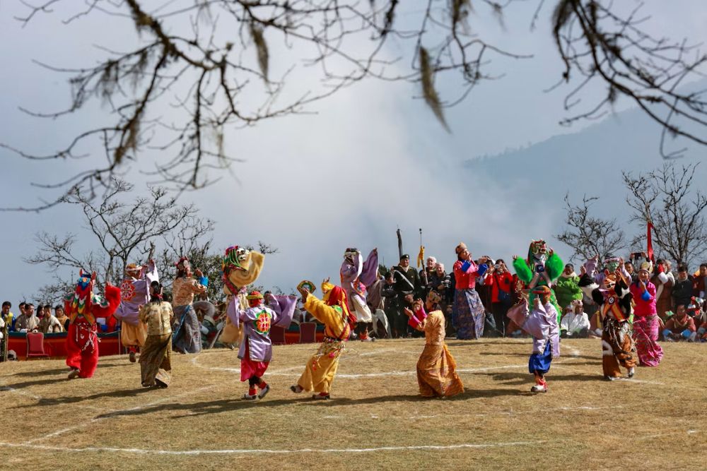 Masked dance festival at Dochula