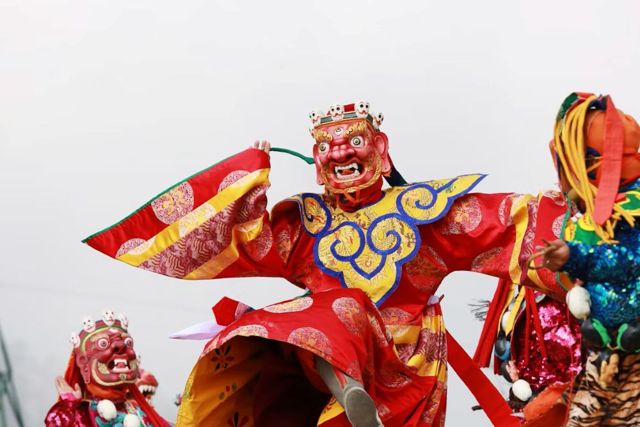 Masked dance at the Thimphu Tshechu