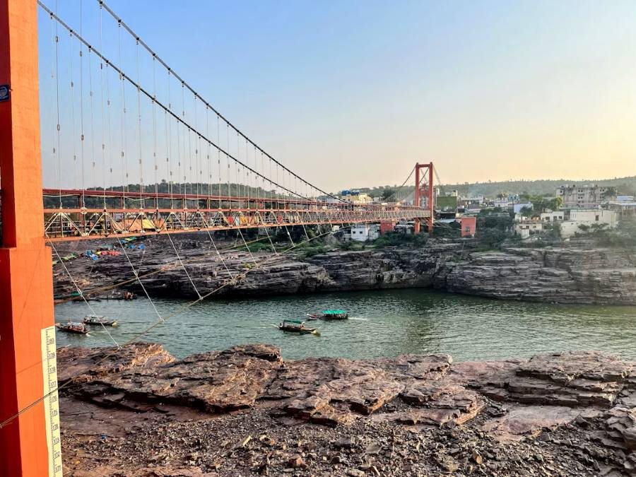 Suspension bridge over the Narmada, Omkareshwar