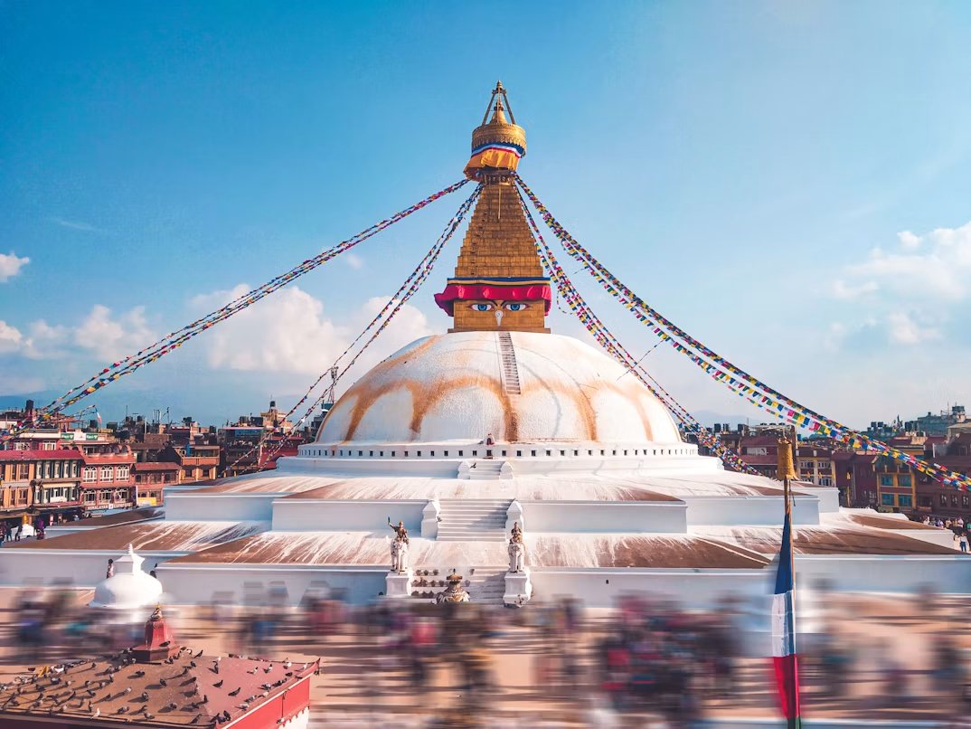 Boudhanath Stupa with prayer flags, Kathmandu