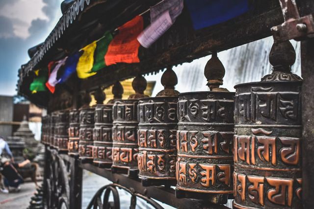 Buddhist prayer wheels