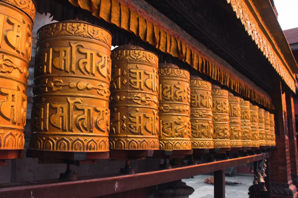 Prayer wheels at Swayambhunath