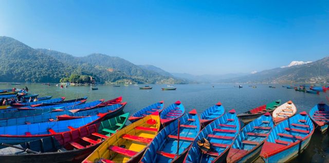 Boats on Phewa Lake, Pokhara