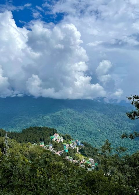Gangtok spread over the hillside, Sikkim