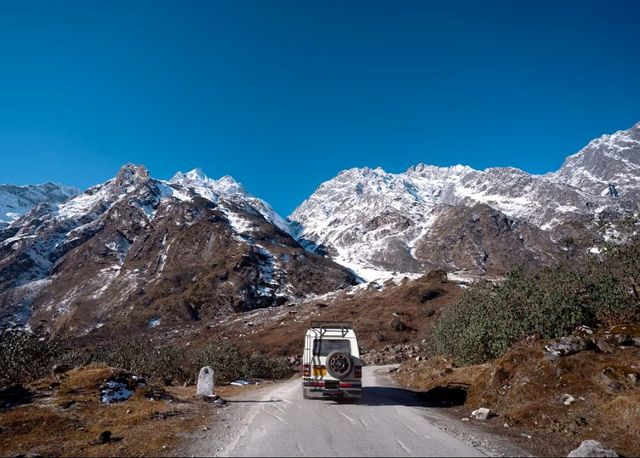 On the mountain road to North Sikkim