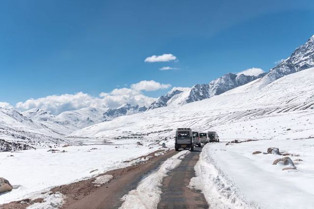 Snowbound road in North Sikkim